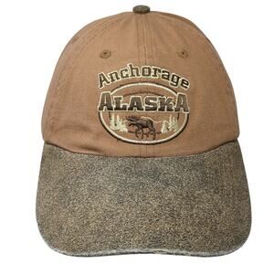Anchorage Alaska Slideback Baseball Cap Brown One Size Adjustable Arctic Circle
